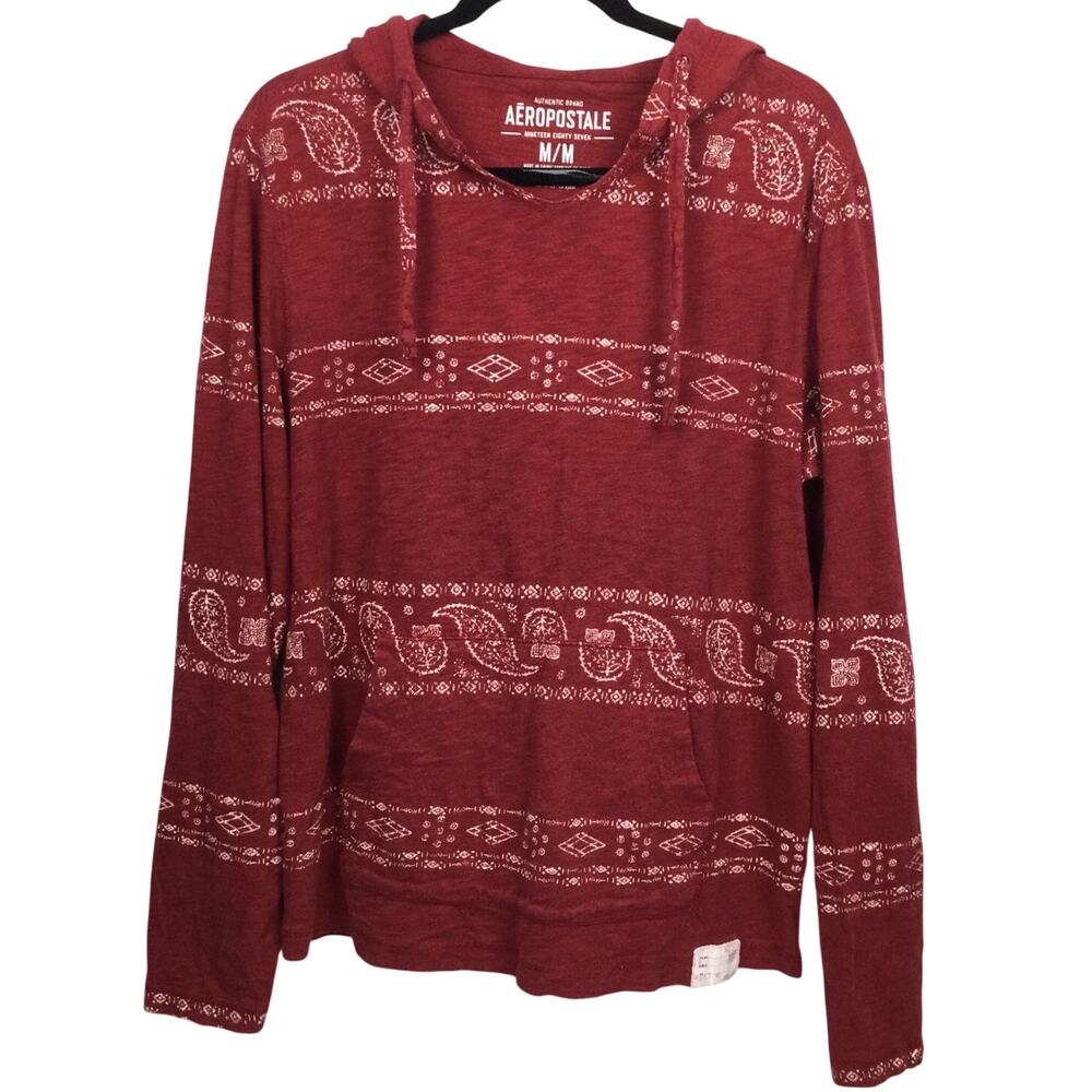 Aeropostale Southwestern Casual Kangaroo Pocket Hooded Long Sleeve Pullover M